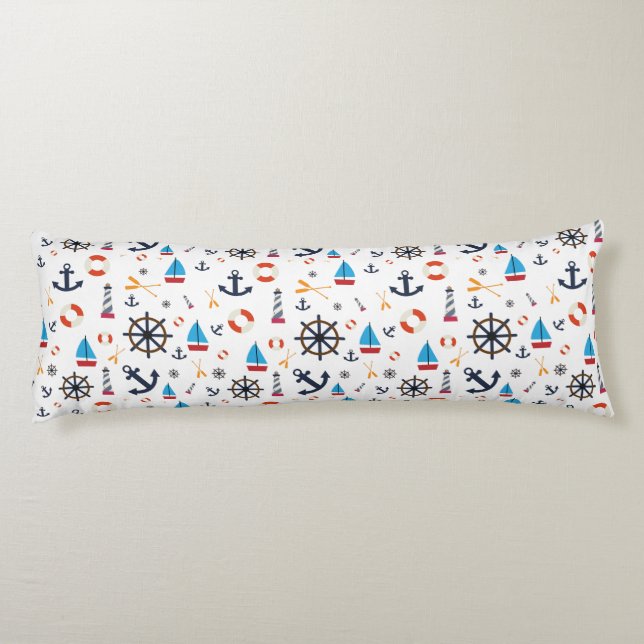 Sjöfartsbåtens fyr vid sjömanslakan kroppskudde (Baksidan)