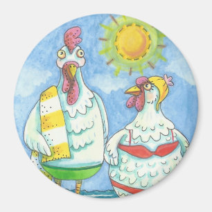 SJÖFARTSCHIKER, MAGNET Round FÖR FUNNY TECKNAD