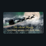 Sjöfartsetiketter vid Midnight Ride Julafton Adres Fraktsedel<br><div class="desc">Santa Sleigh Reindeer jul Returadress Shipping Labels Santa's Midnight Ride</div>