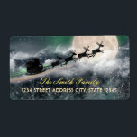 Sjöfartsetiketter vid Midnight Ride Julafton Adres Fraktsedel<br><div class="desc">Santa Sleigh Reindeer jul Returadress Shipping Labels Santa's Midnight Ride</div>