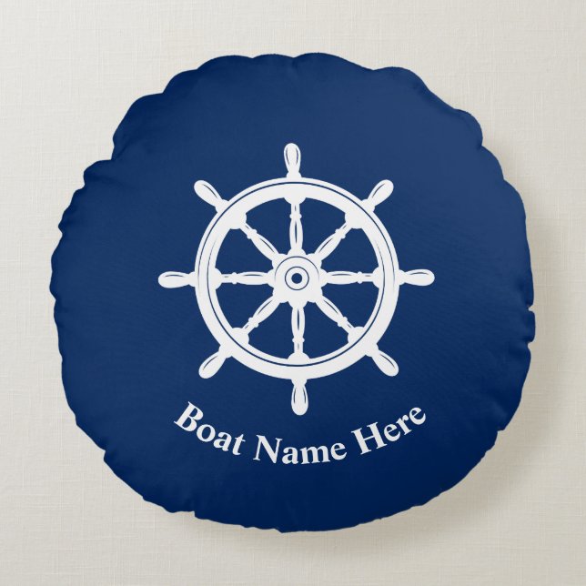 Sjöfartsfartyg Namn Nautical Fraktas Whem Helm Nav Rund Kudde (Framsidan)