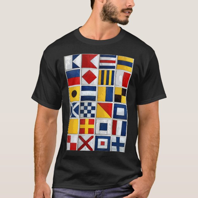 sjöfartsflaggor t shirt (Framsida)