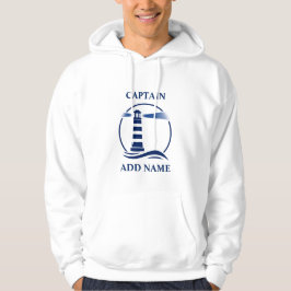 Sjöfartsfyr med kapten eller havets Namn Hoodie