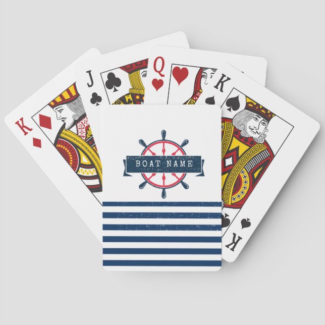 Sjöfartshjälp, Marinblå Ränder Casinokort (Baksidan)