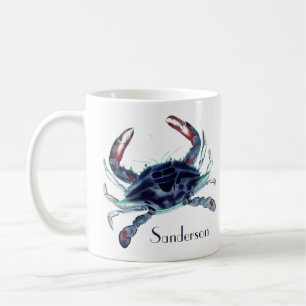 Sjöfartskust med marinblå krabba kaffemugg
