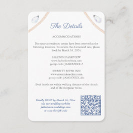 Sjöfartsmonogram QR-kod Bröllopsinformation Tilläggskort