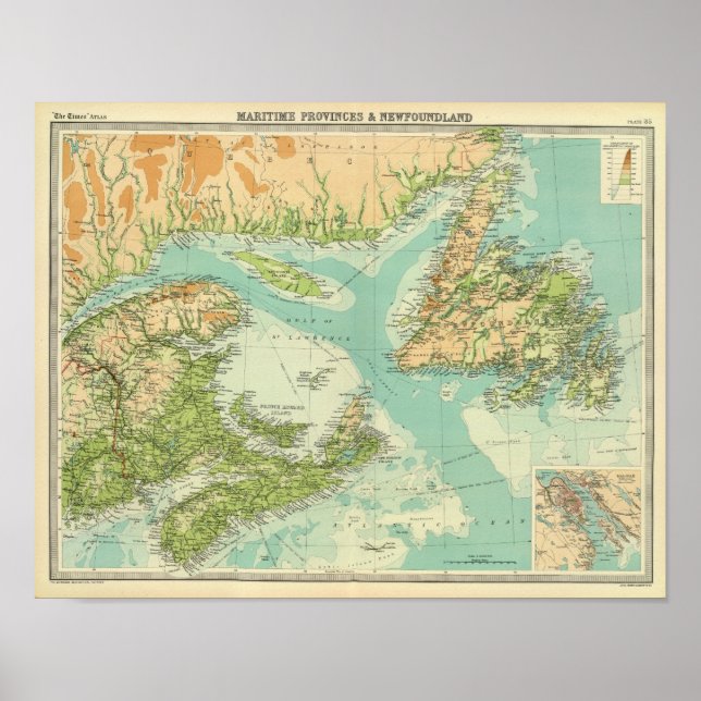 Sjöfartsprovinser och Newfoundland Poster (Framsidan)