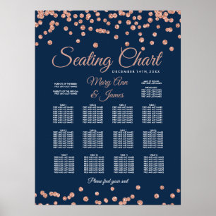 Sjöfartsschemat Ro Guld Faux Glitter Konfetti-flot Poster