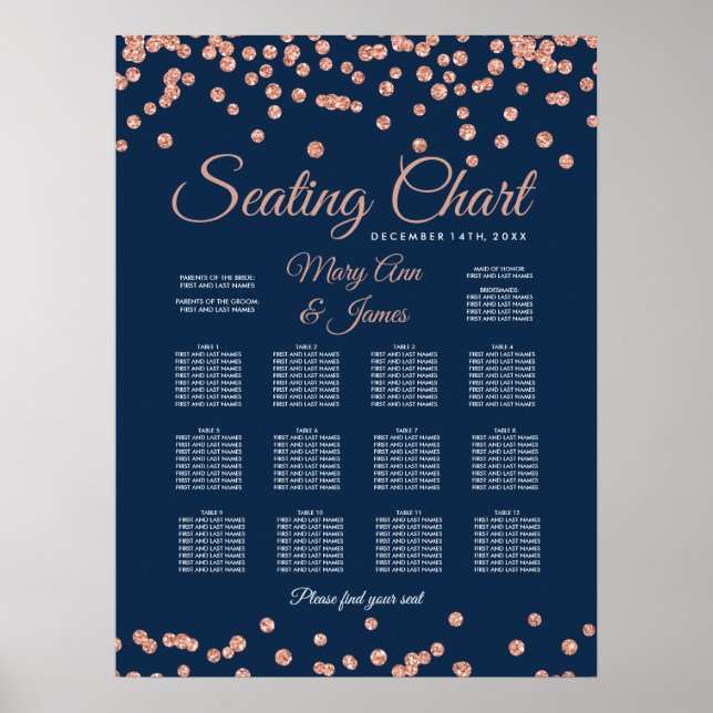 Sjöfartsschemat Ro Guld Faux Glitter Konfetti-flot Poster (Framsidan)