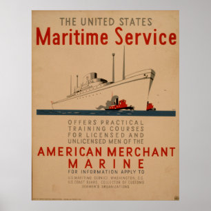 Sjöfartsservice - stor Frakt med Tugboat WPA Poster