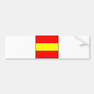 Sjöfartssignal flagga nummer 1 brev 1 bildekal