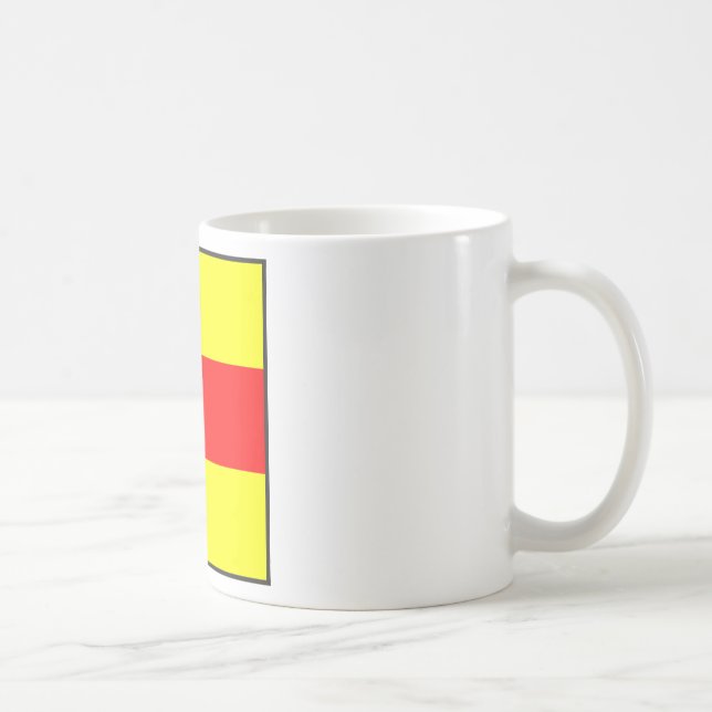 Sjöfartssignal flagga nummer 2 2 brev kaffemugg (Höger)