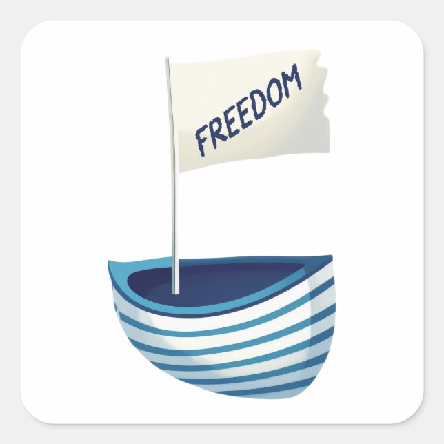 Sjöfartsskyddsfartyg Fyrkantigt Klistermärke (Framsida)