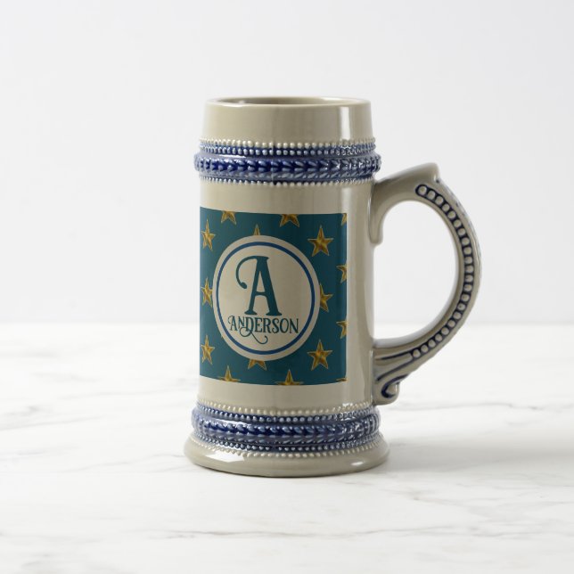 Sjöfartsstjärna Monogram Familjenamn Bokstav Sejdel (Höger)