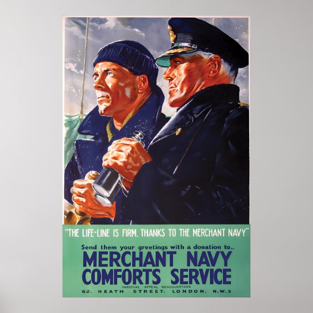 Sjöfartsverkets komforttjänst Affisch, Stor Poster (Framsidan)