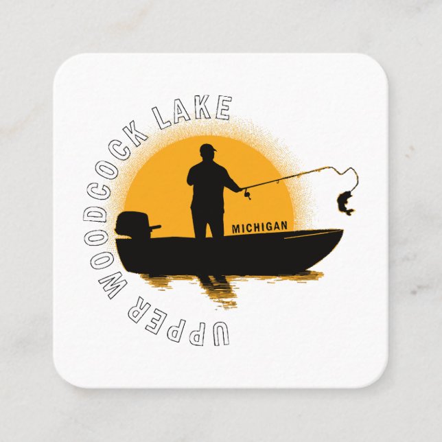 Sjöfiske Michigan Fyrkantigt Visitkort (Framsida)