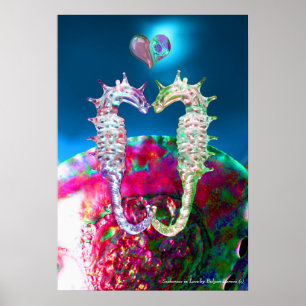 SJÖFOSER I KÄRLEK OCH ROSA BLUE MOR I PEARL POSTER