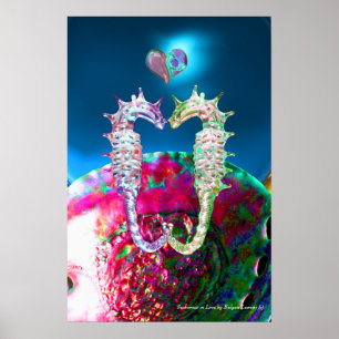 SJÖFOSER I KÄRLEK OCH ROSA BLUE MOR I PEARL POSTER