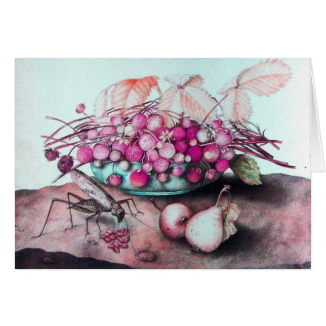 SJÖFRUKT/STRAWBERRIES OCH PEARS HÄLSNINGSKORT (Framsidan Horizontal)