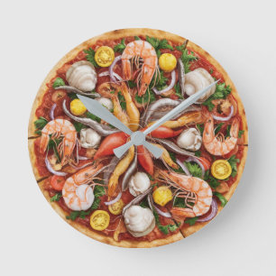 Sjöfruktspizza Rund Klocka