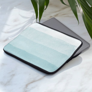Sjöglas Akvamarin Vattenfärg Gradient Färgblock Laptop Fodral