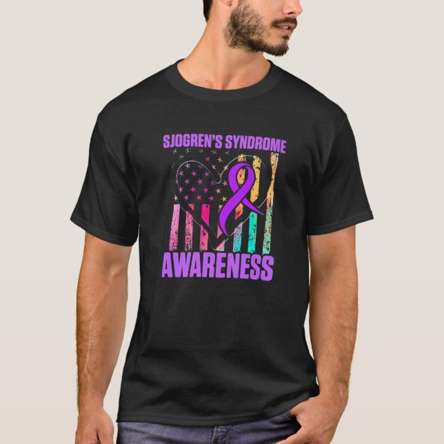 Sjograns syndrom Survivor Lär Warrior T Shirt (Framsida)