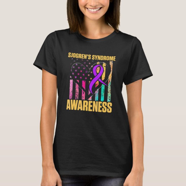 Sjograns syndrom Survivor Lär Warrior T Shirt (Framsida)