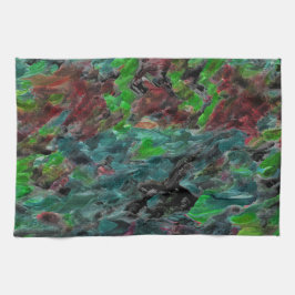 Sjögräs eller havskoraller med våg kökshandduk