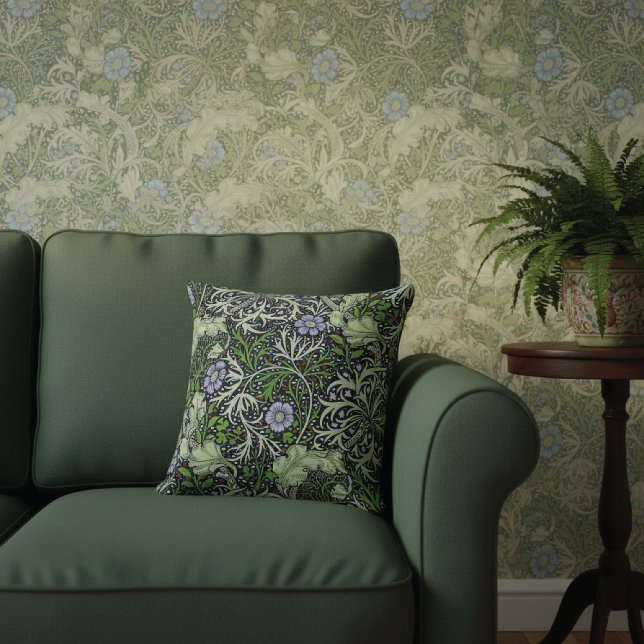 Sjögräs Mönster Lilac Flowers Kudde (Skapare uppladdad)