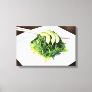 SJÖGRÄS SALAD JAPANESE ART PRINT STRETCHED CANVAS