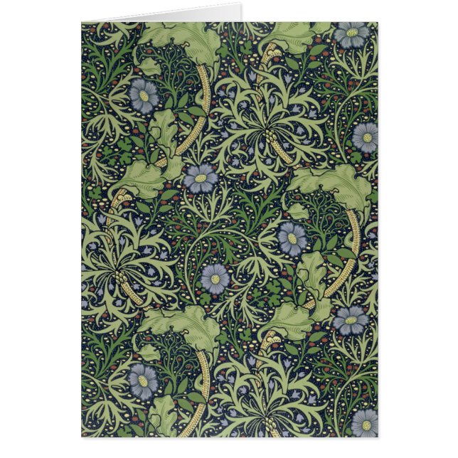 Sjögrästapetdesign som skrivs ut av John Henry De Hälsningskort (Framsidan)