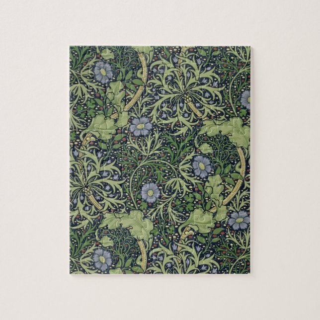 Sjögrästapetdesign som skrivs ut av John Henry De Pussel (Vertikal)