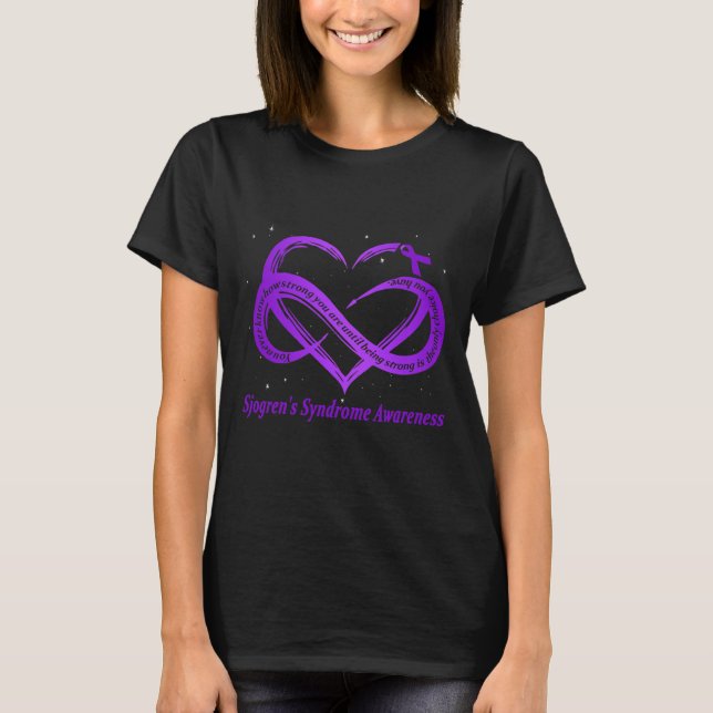 Sjogrens medvetandegörande om Syndrome Warrior Dow T Shirt (Framsida)