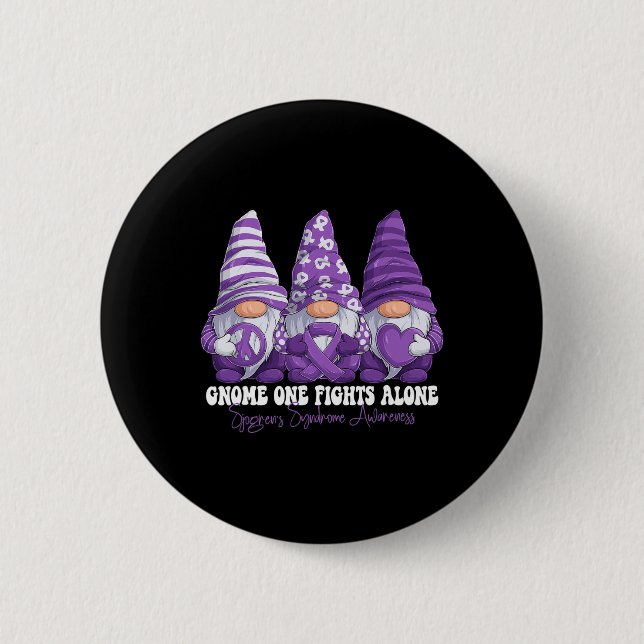 Sjogrens syndrom - medvetandegrad Månad Lila Ribbo Knapp (Framsida)