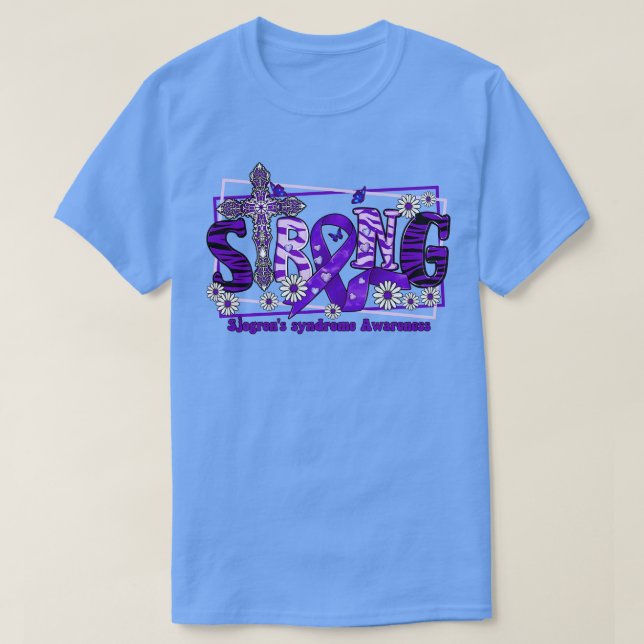 Sjogrens syndrom Medvetenhet kor ribbon Strong ho T Shirt (Design framsida)
