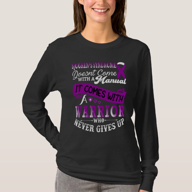 Sjogrens Syndrome Awareness Warrior Support Lila T Shirt (Framsida)