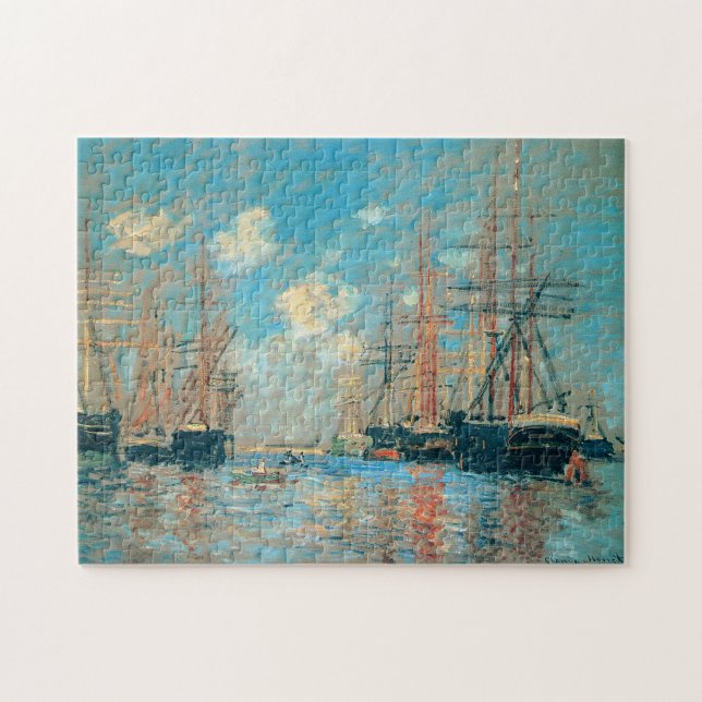 Sjöhamnen i Amsterdam Monet Fine Art Pussel (Horisontell)