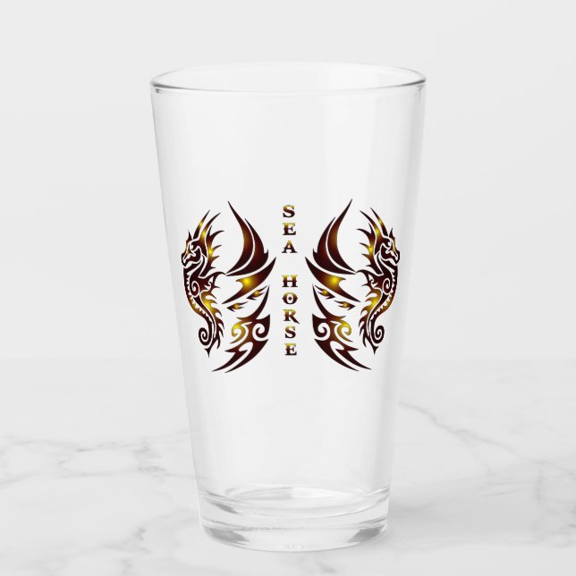 Sjöhäst2 Dricksglas Glaskopp (Framsida)