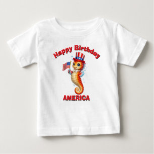 Sjöhäst (7a) Patriotisk Barn T-Shirt