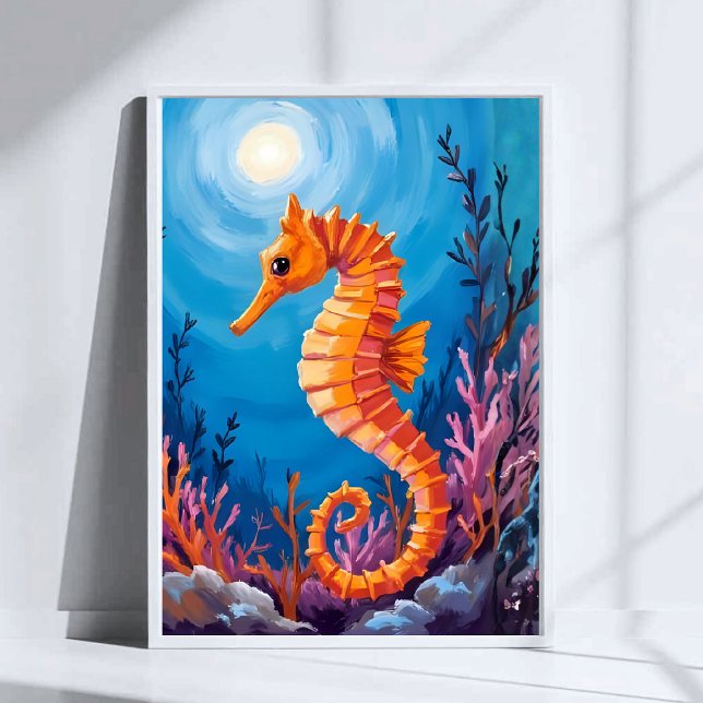 Sjöhäst | Havsdjur Korallrev Akvarell Poster (Skapare uppladdad)