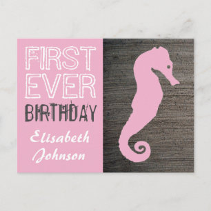 Sjöhäst lerkaka Första födelsedagskortet Vykort