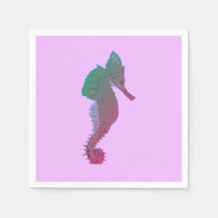 Sjöhäst, Ocean Life ,Vector Art Cocktail Napkin Pappersservett