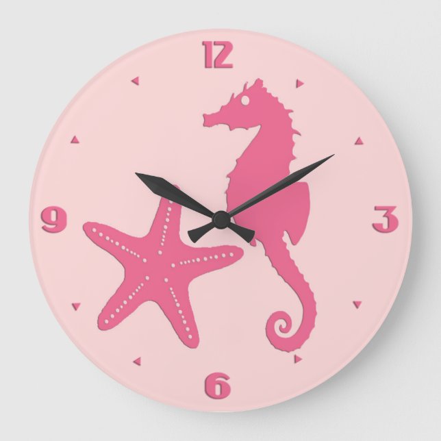 Sjöhäst och stjärnfisk - rosa av korall stor klocka (Framsida)