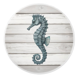 Sjöhäst på White Distress Faux Wood Drawer-knopp Knopp