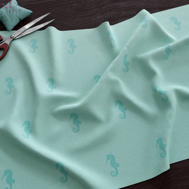 Sjöhästar, Grönt Tyg (Seahorse pattern fabric just for you)