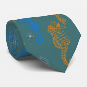 Sjöhästar Mönster Slips