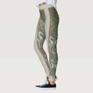 Sjöhästar och sjögräs, Vintage Art Nouveau Leggings