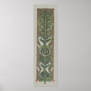 Sjöhästar och Sjögräs, Vintage Art nouveau Poster