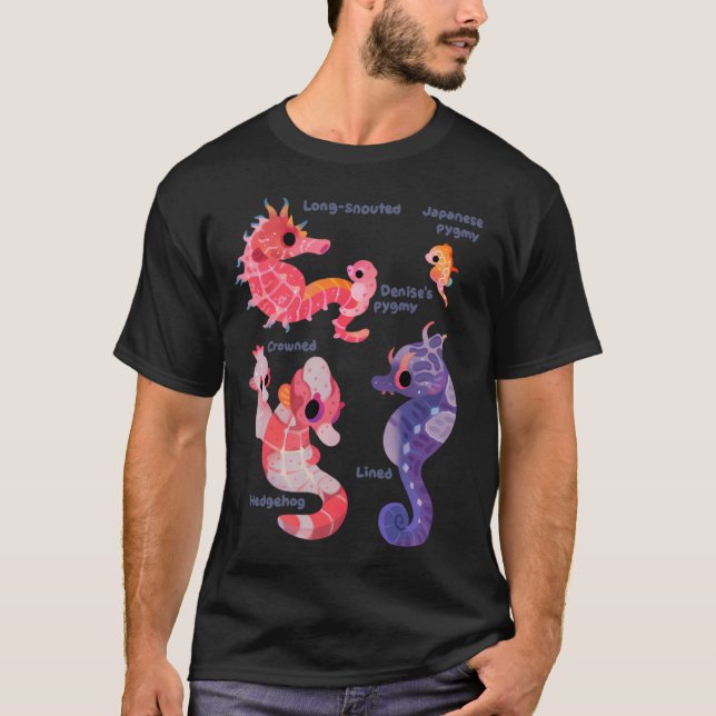 Sjöhästar - pastell t shirt (Framsida)