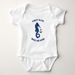 Sjöhästen Anchor First Mate Boat eller Namn Navy W T Shirt